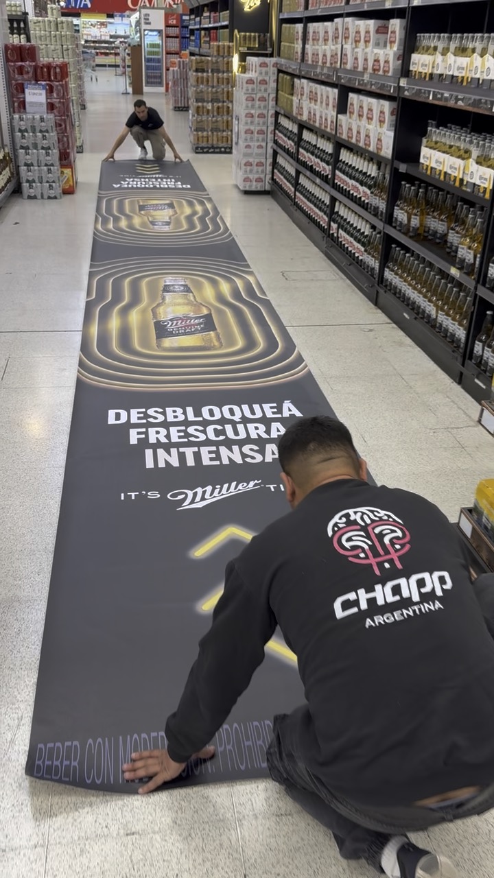 Vinilo de alto tránsito para Miller impreso en gran formato